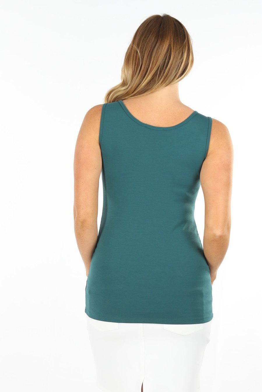 Back view - Teal Maternity & Nursing Sleeveless Tank (6640277422174)