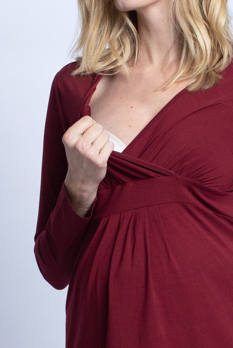 Maternity Bamboo Wrap Nursing Work Top - Angel Maternity USA (4694373269598)