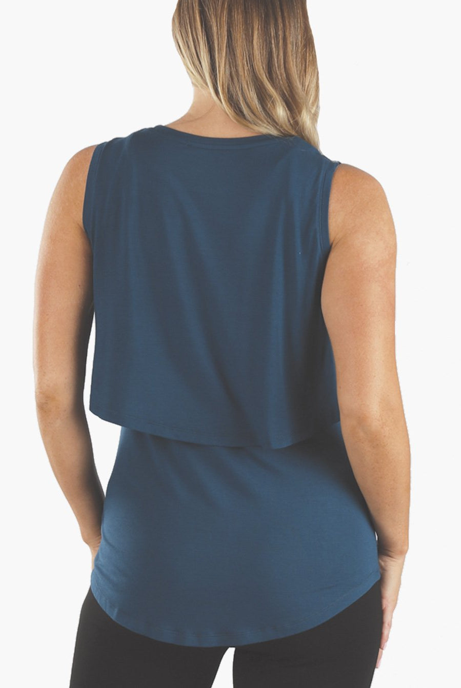 Back view - Maternity & Nursing Tank in Teal (6639696248926)