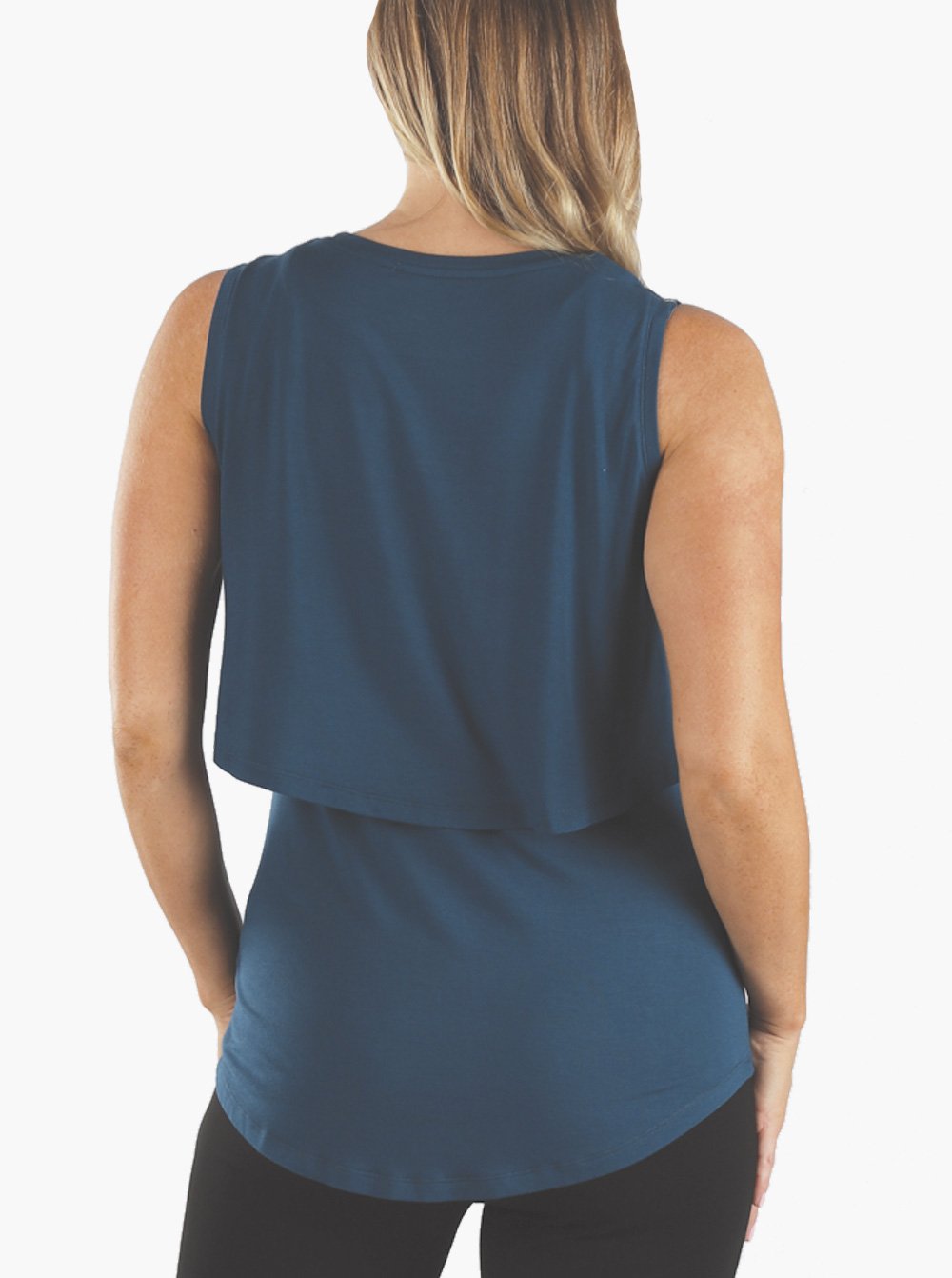 Back view - Maternity & Nursing Tank in Teal (6639696248926)