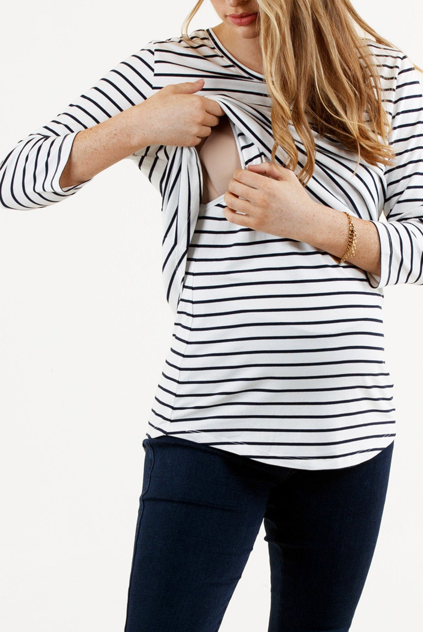 Easy access breastfeeding maternity top (6669517127774)