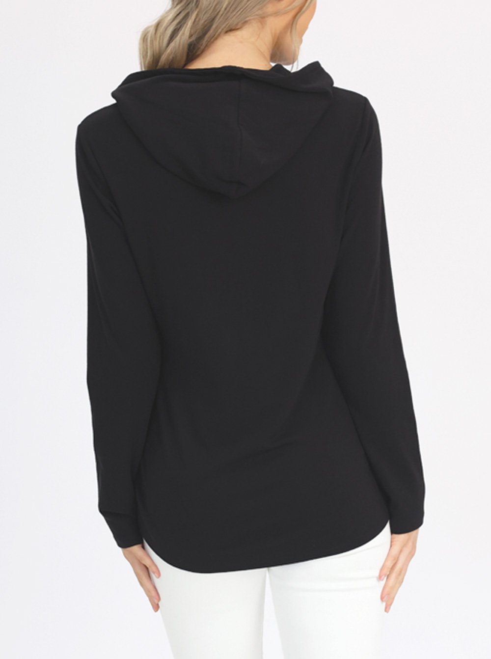 Back view - Maternity & Nursing Hoodie in Black (6636237291614)
