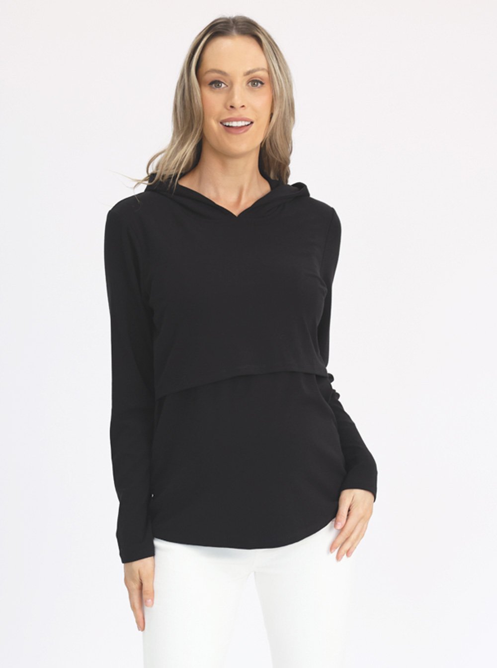 Maternity & Nursing Hoodie in Black (6636237291614)