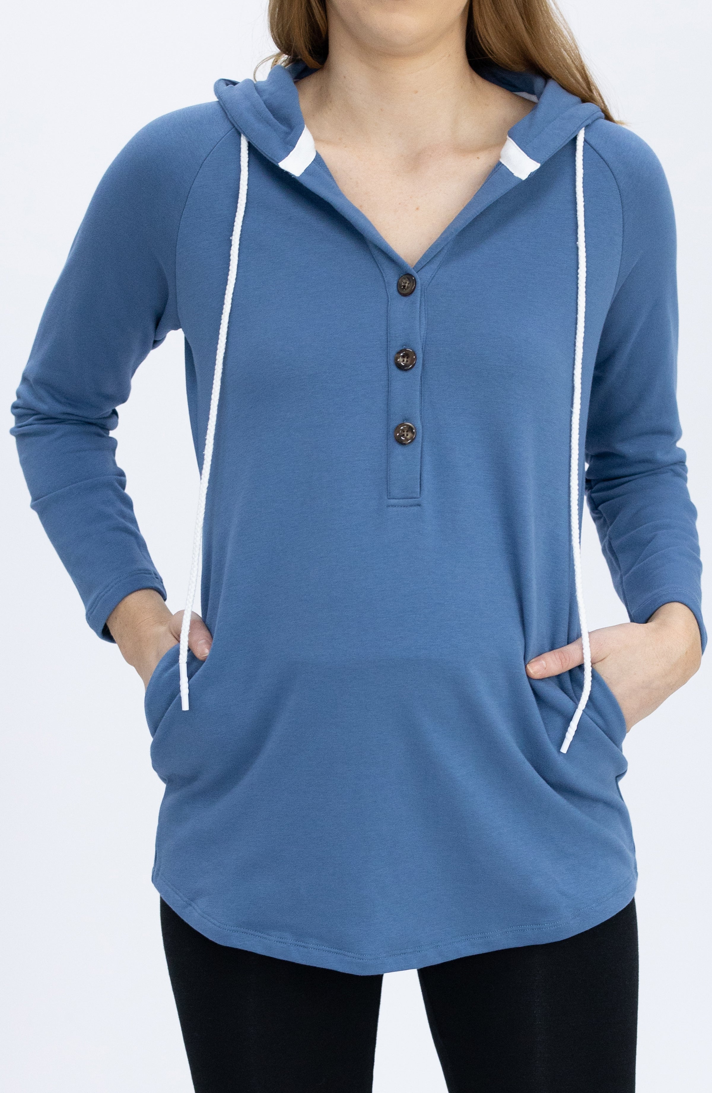 Nursing Hoodie Breastfeeding Jumper Top - Blue - Angel Maternity USA (4753169481822)