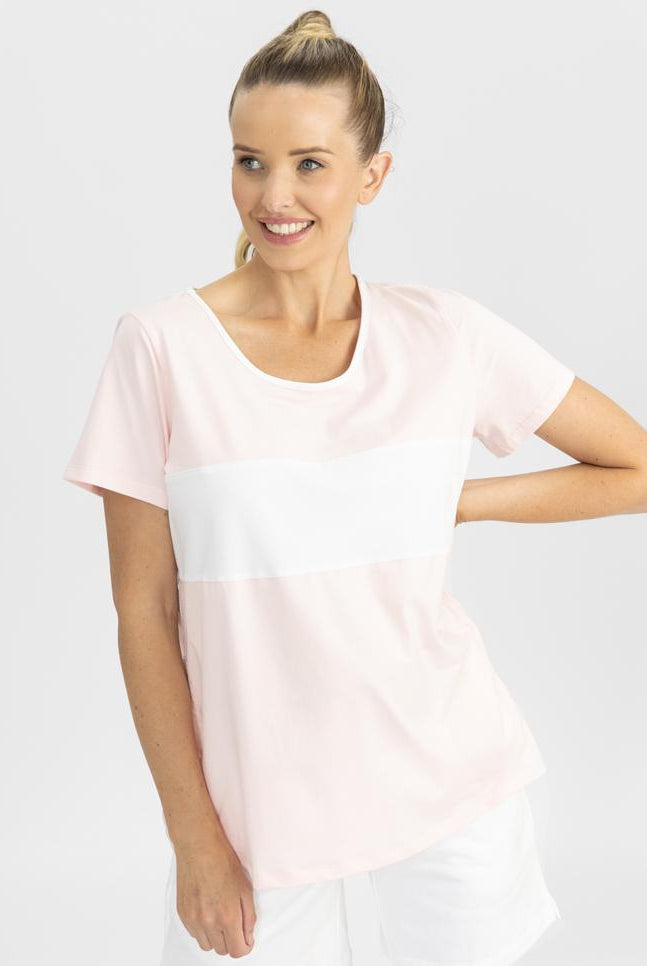 Copy of Maternity and Nursing T-Shirt in Pink and White (4802020573278)