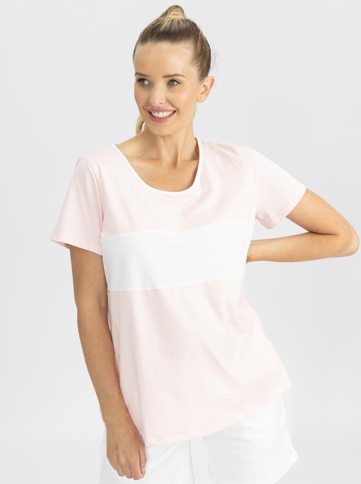 Copy of Maternity and Nursing T-Shirt in Pink and White (4802020573278)