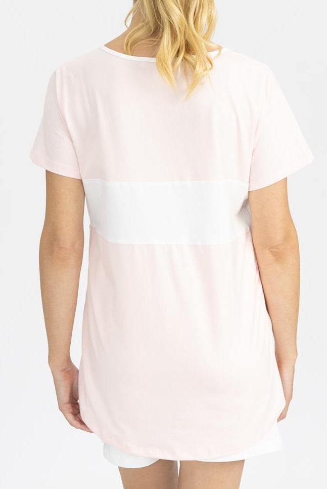 Copy of Maternity and Nursing T-Shirt in Pink and White back (4802020573278)