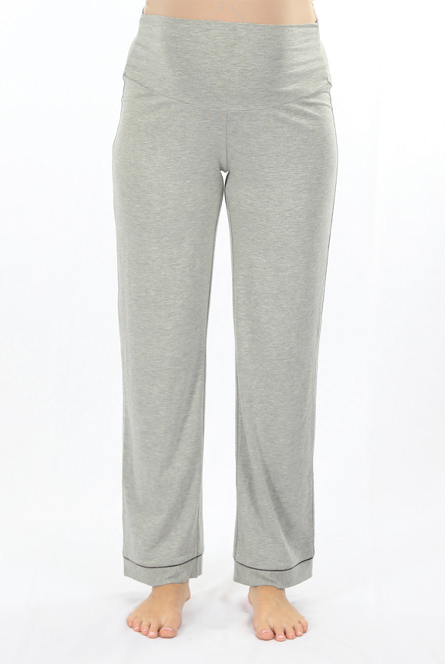 Maternity and Nursing short Sleeve Pyjama Set in Marl Grey Bamboo (6664047493214)