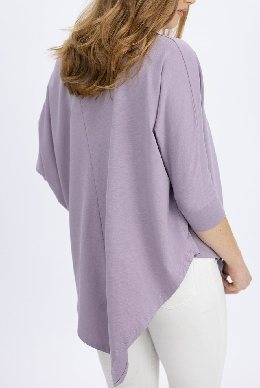 Back view - Loose Fit Oversize Purple Maternity Tee (4754253873246)