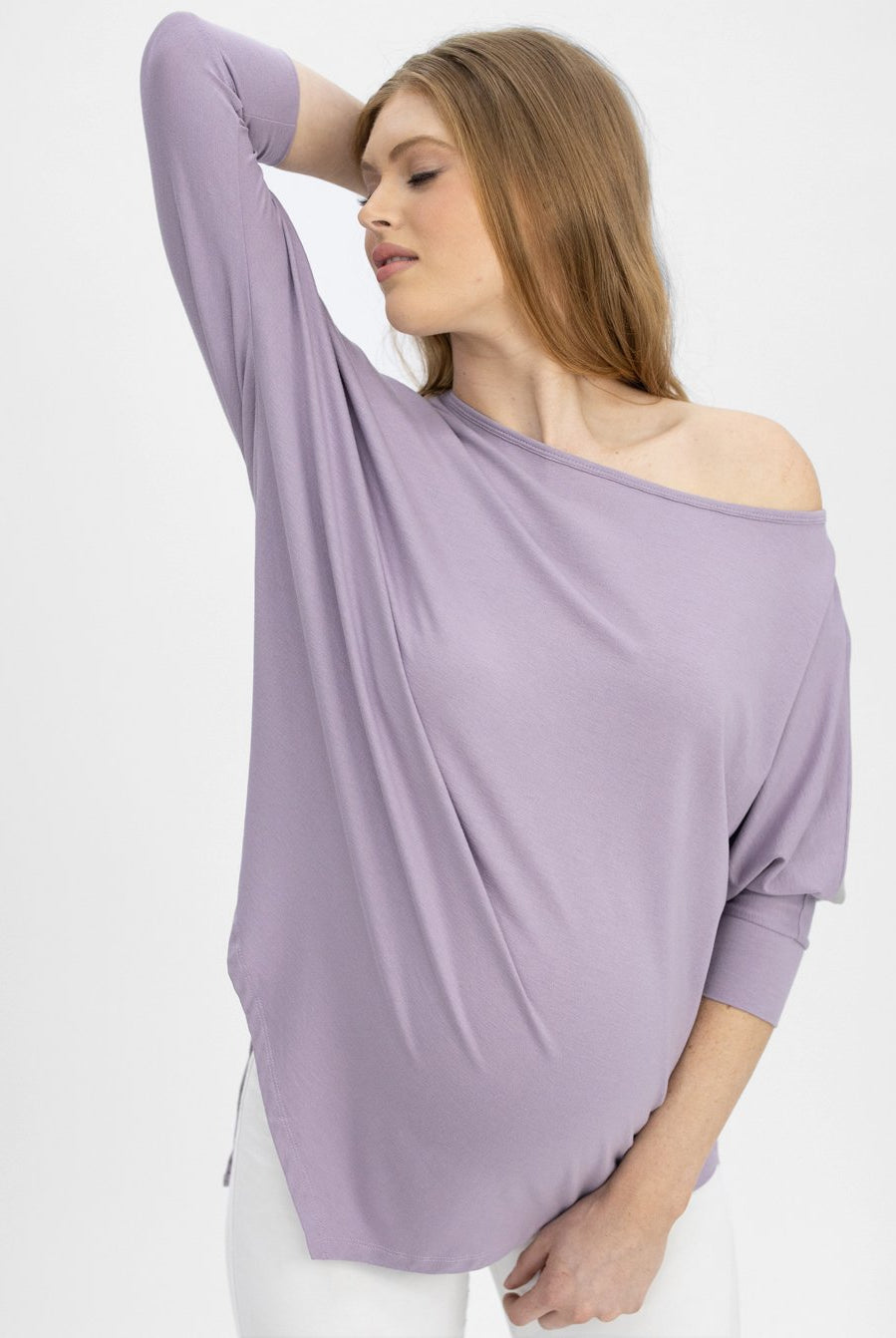 Main view - Loose Fit Oversize Purple Maternity Tee (4754253873246)