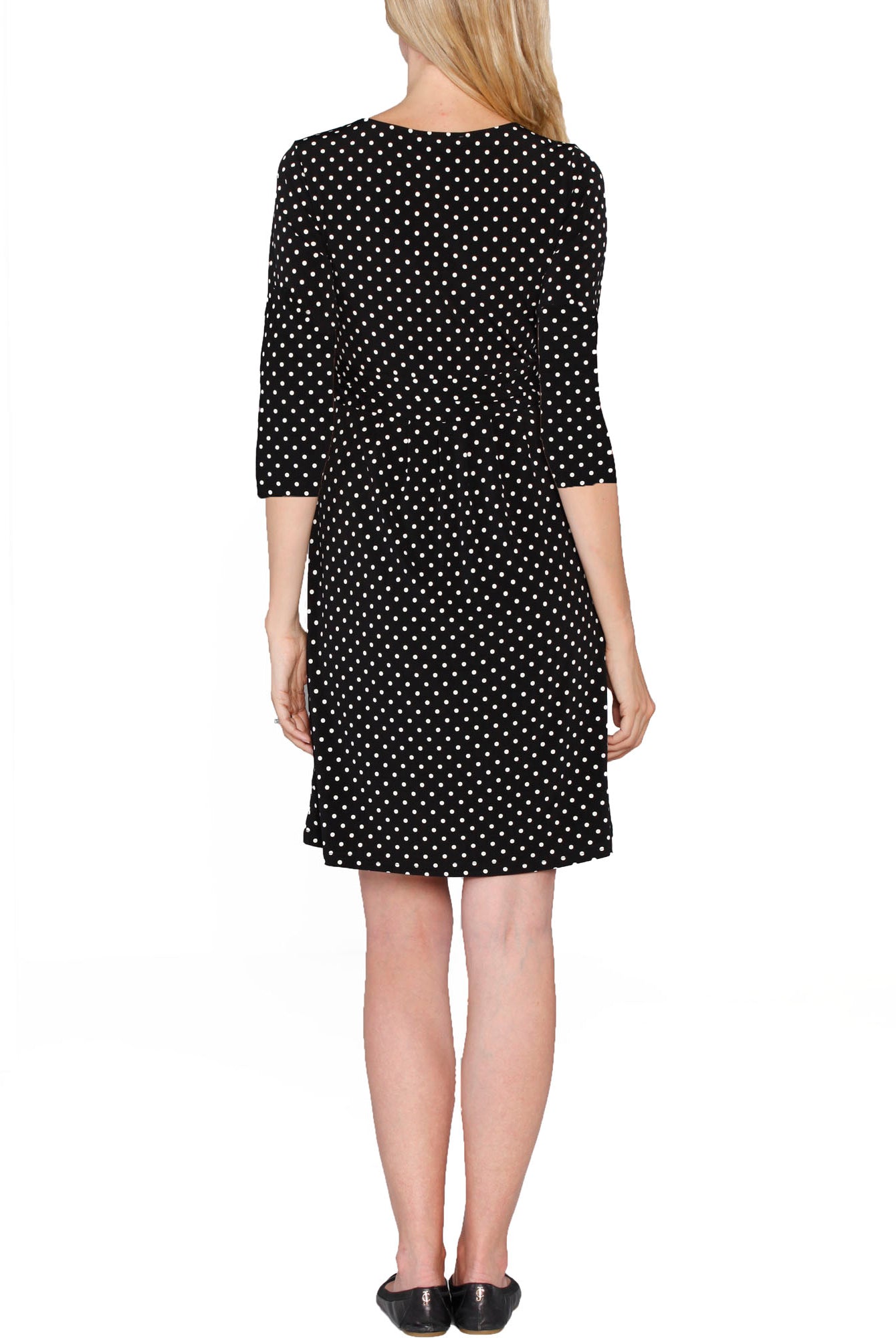 Maternity Busy Mommy Nursing Dress in Black Dots - Angel Maternity USA (1301889646686)