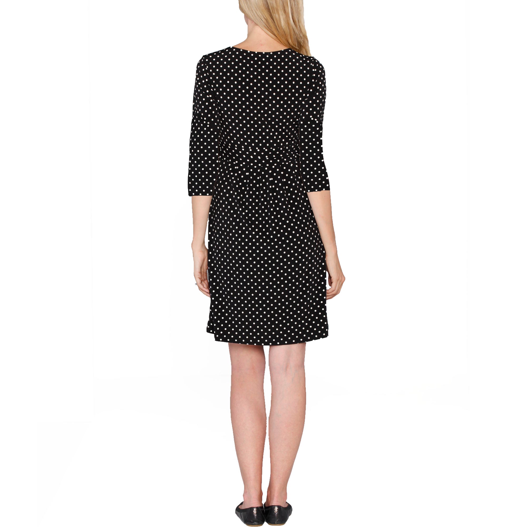 Maternity Busy Mommy Nursing Dress in Black Dots - Angel Maternity USA (1301889646686)