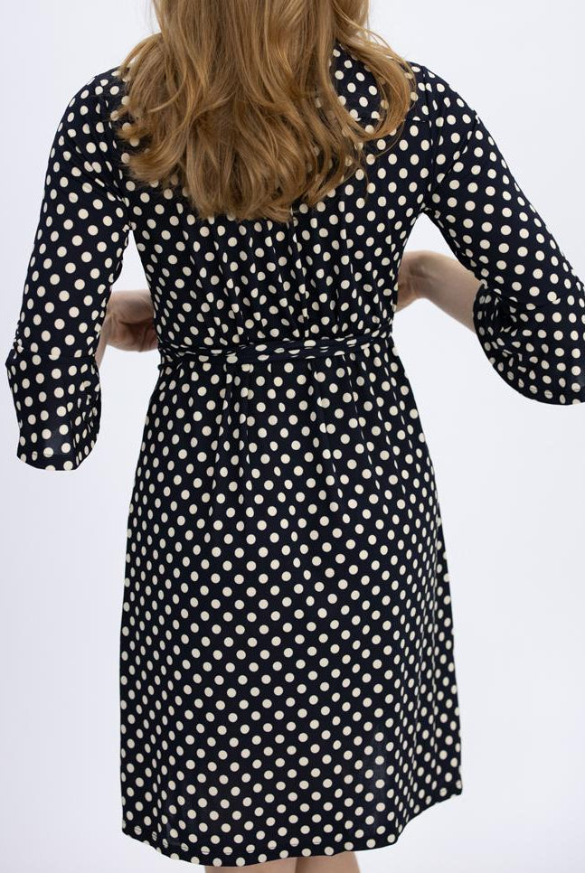 Maternity and Nursing Wrap Dress - Polka dots back (4801470660702)