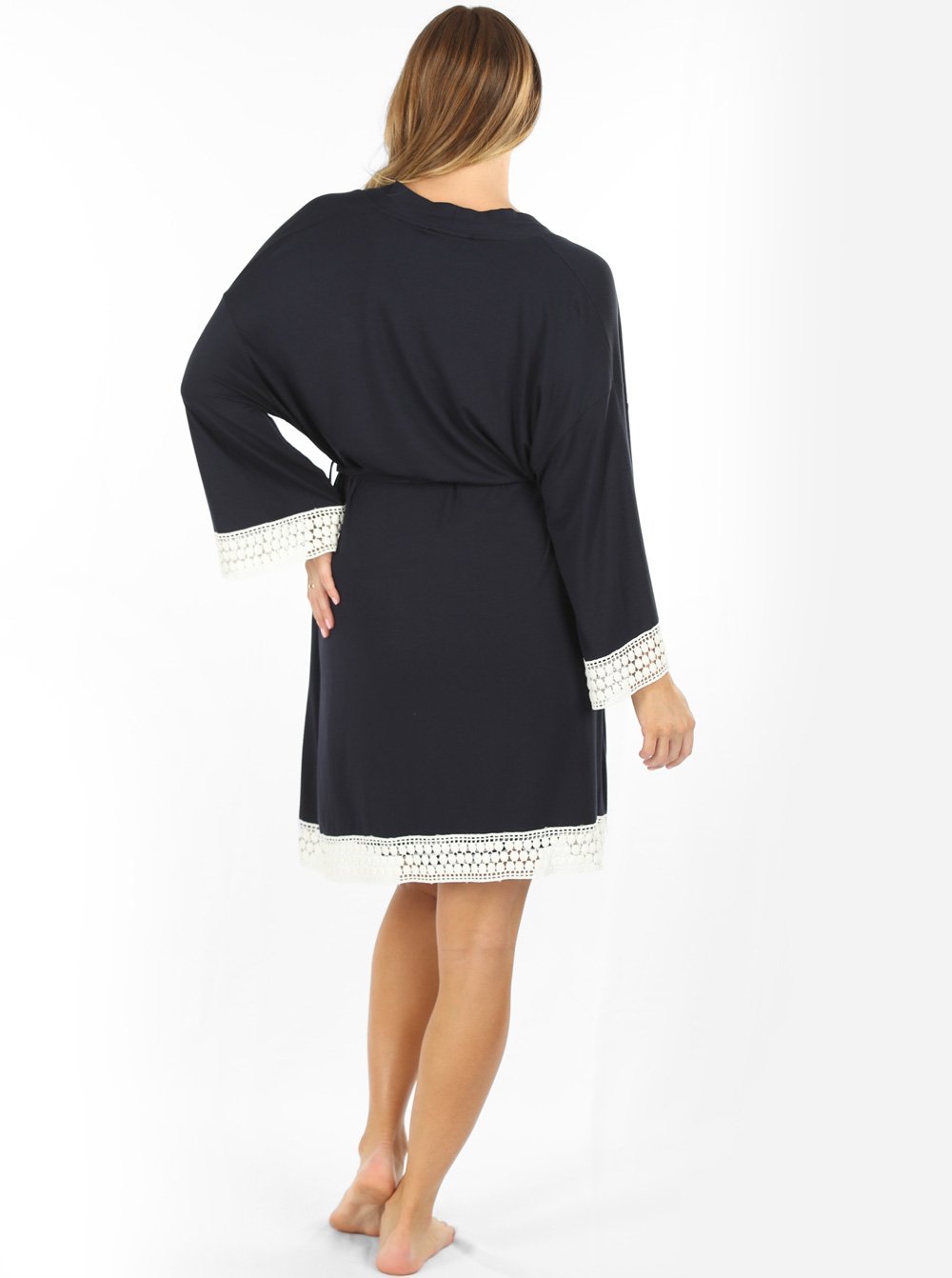 Nursing Dress + Robe + Free Baby Blanket Wrap - Hospital Pack Navy (1301887483998)