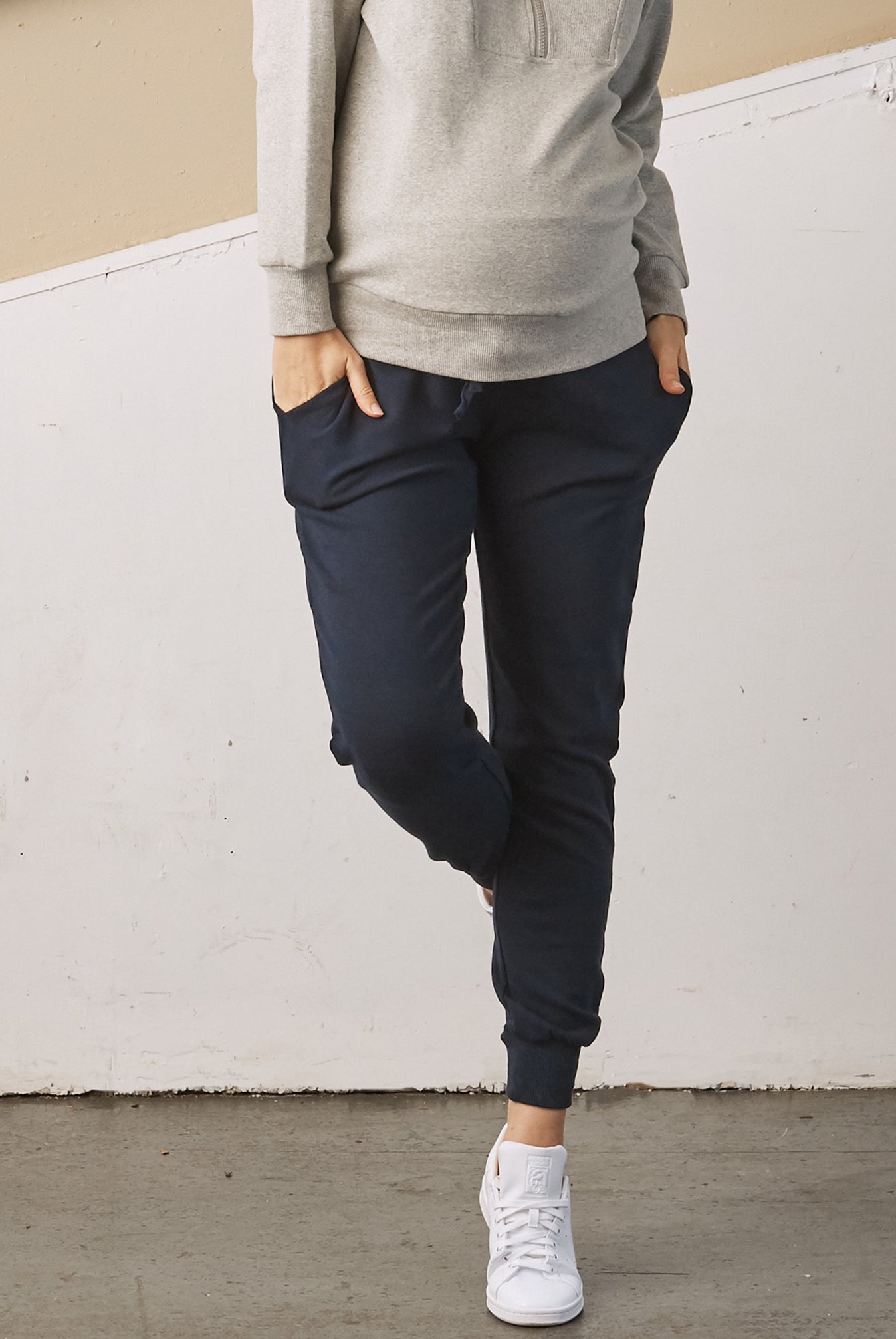 Calla Maternity Track Pant in Navy (6728301707358)