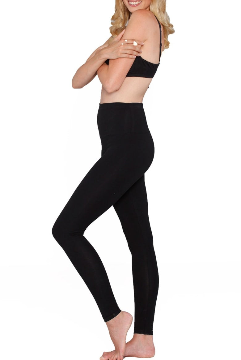 Main view side view - Postpartum Tummy Tight Control Capri Built-In Shaping Full Legging - Angel Maternity USA (1410911699038)