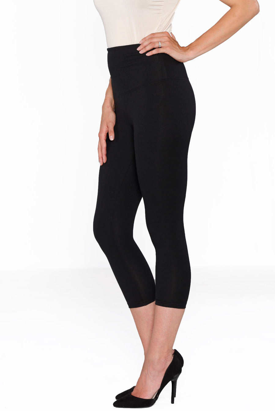 Main view - Postpartum Tummy Tight Control Capri Built-In Shaping 3/4 Legging (1301889187934)