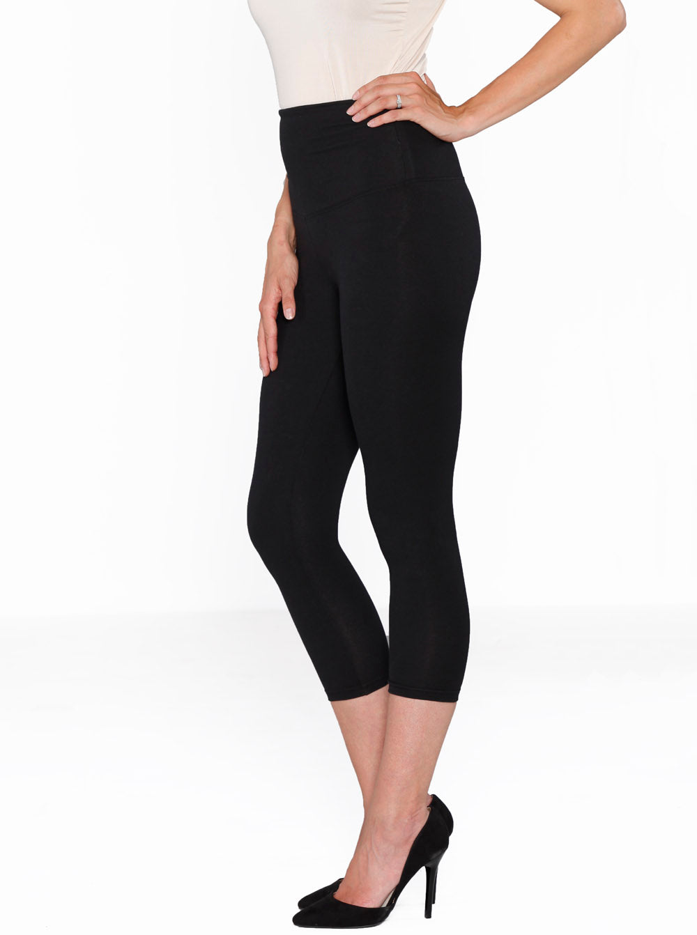 Main view - Postpartum Tummy Tight Control Capri Built-In Shaping 3/4 Legging (1301889187934)