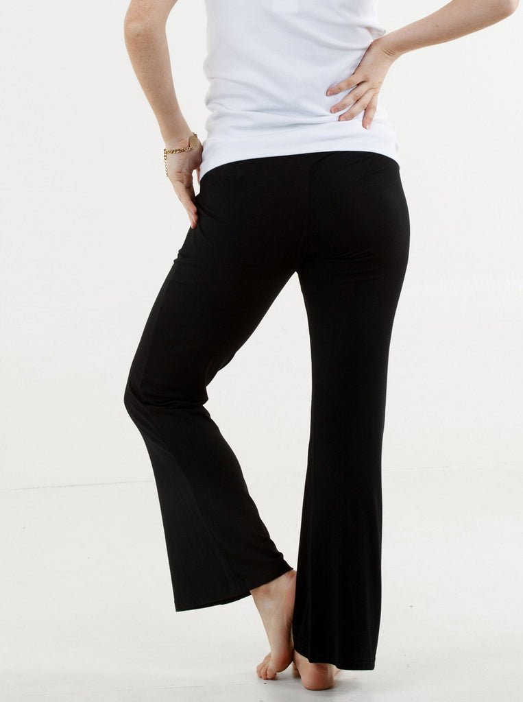 Back view - Relax Leg Maternity Comfort Pant in Black (6639693693022)