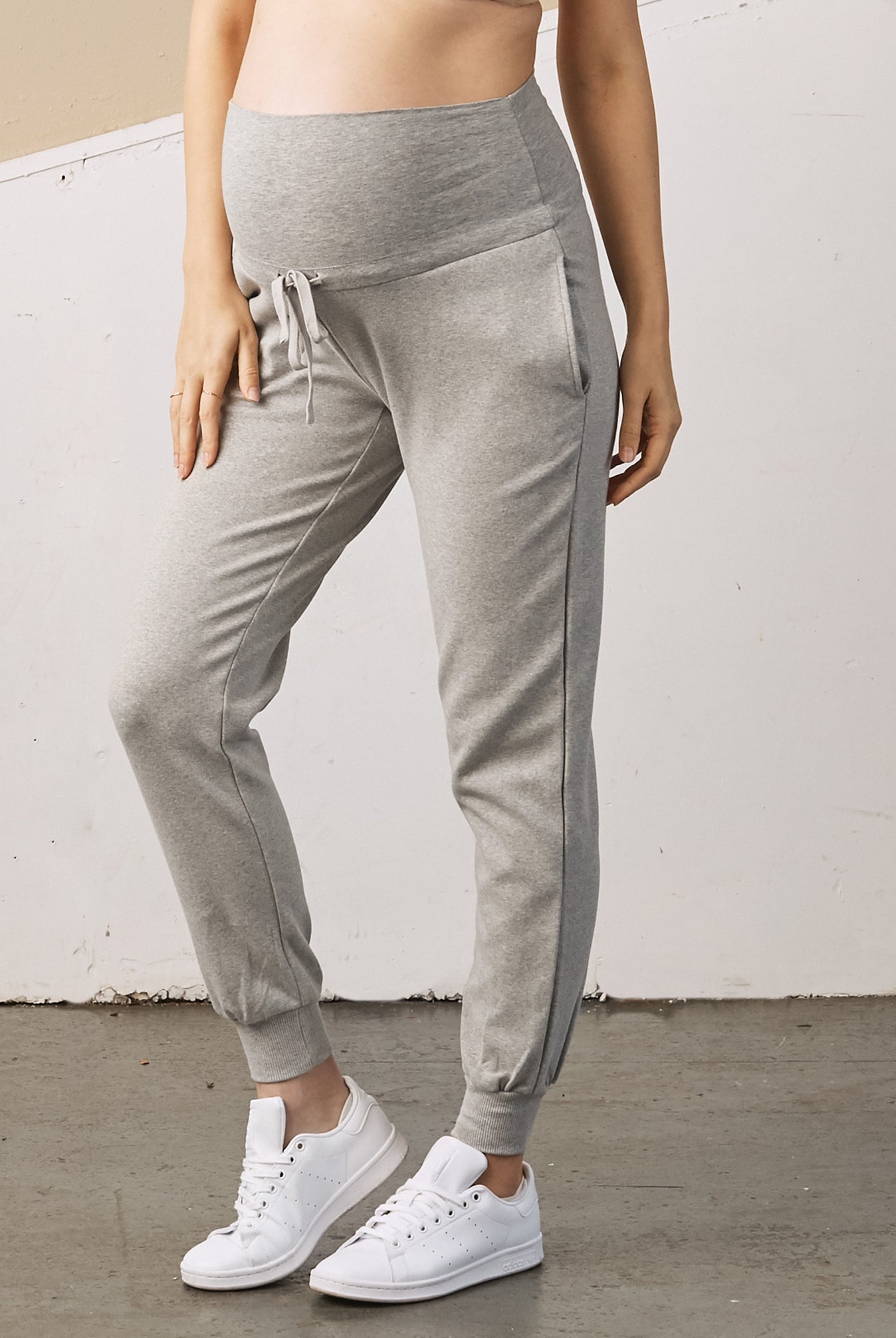 Calla Maternity Track Pant in Marl Grey (6728300920926)