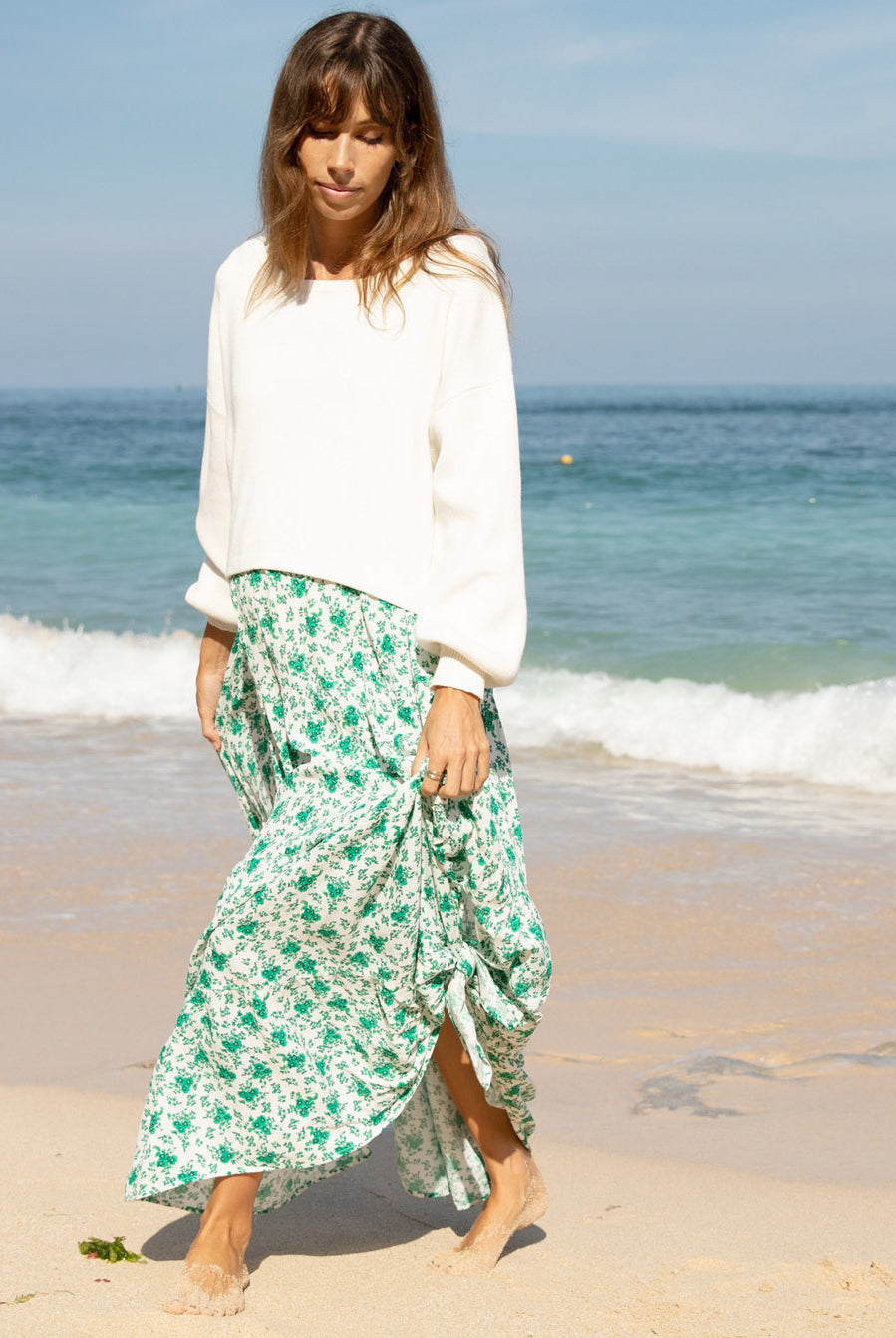 A woman in knitted white maternity & nursing top, full (6621365764190)