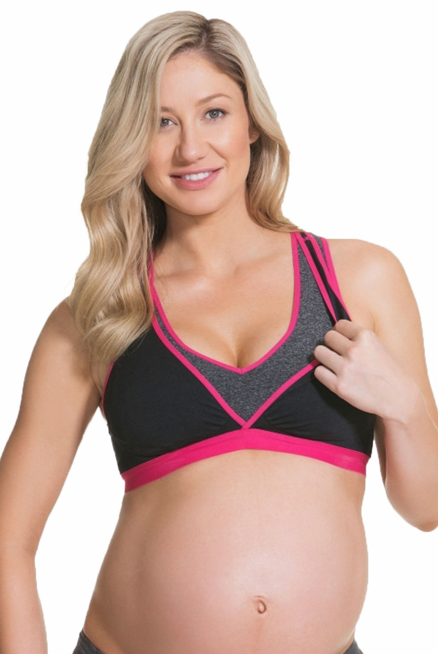 Main view - Cake Maternity Lotus Yoga Hands Free Pumping Bra (Fuchsia) (4568083398750)