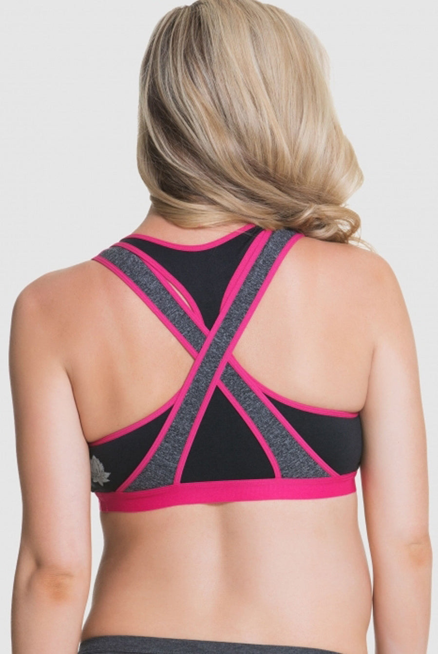 Back view - Cake Maternity Lotus Yoga Hands Free Pumping Bra (Fuchsia) (4568083398750)
