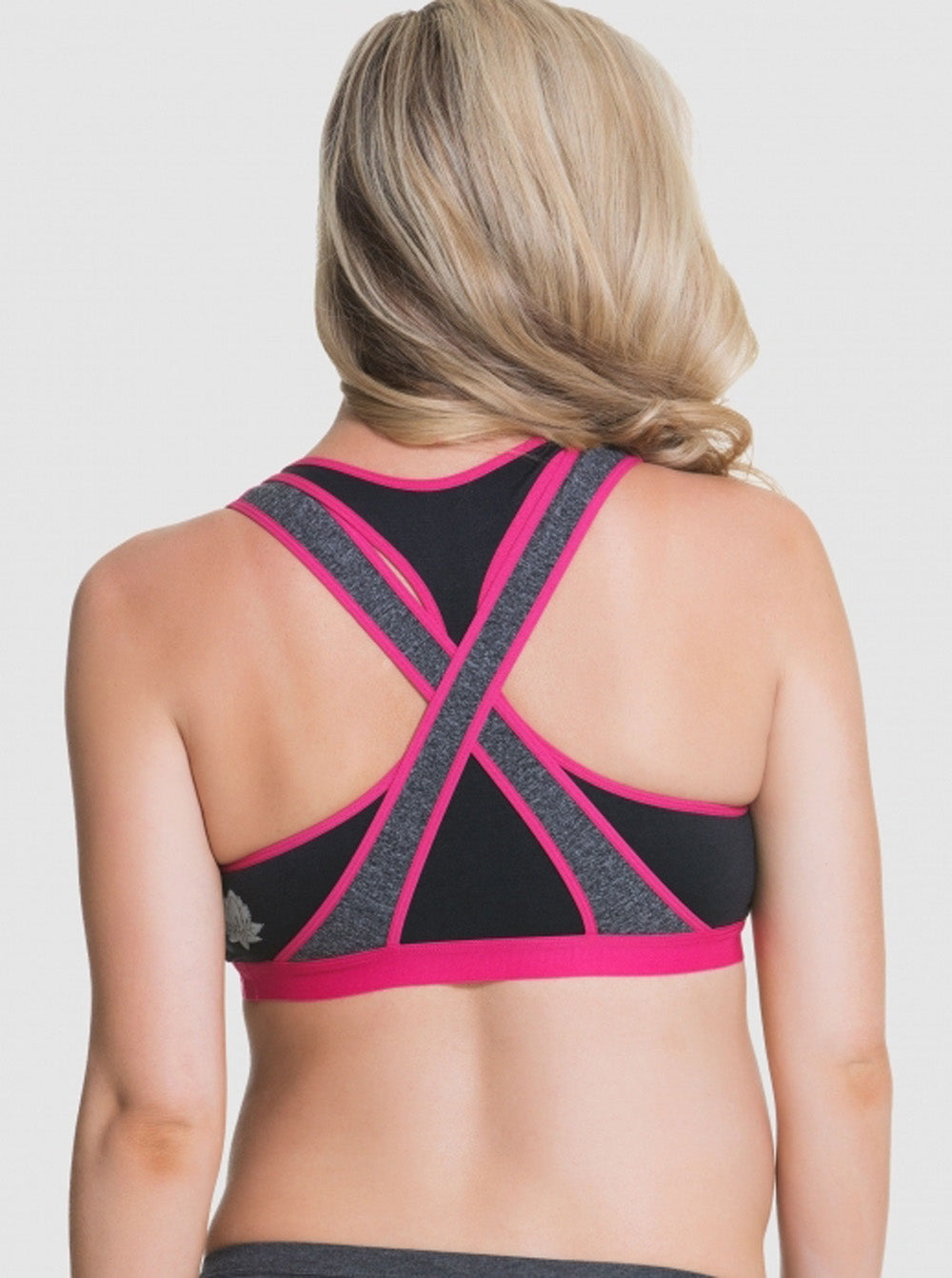 Back view - Cake Maternity Lotus Yoga Hands Free Pumping Bra (Fuchsia) (4568083398750)