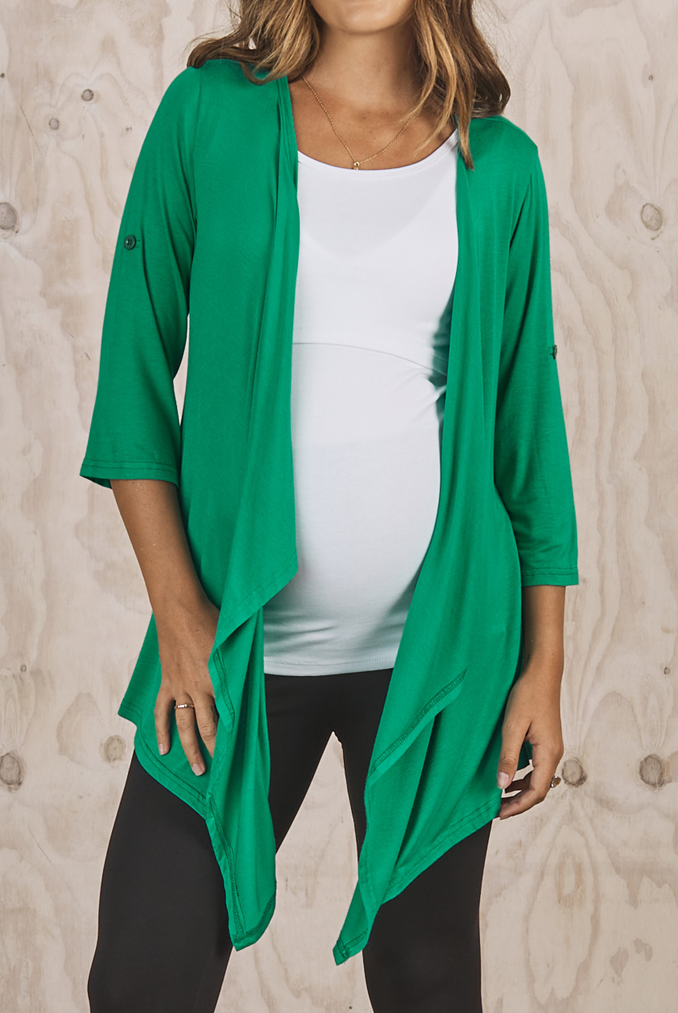 Main View- Maternity nursing cardigan green
