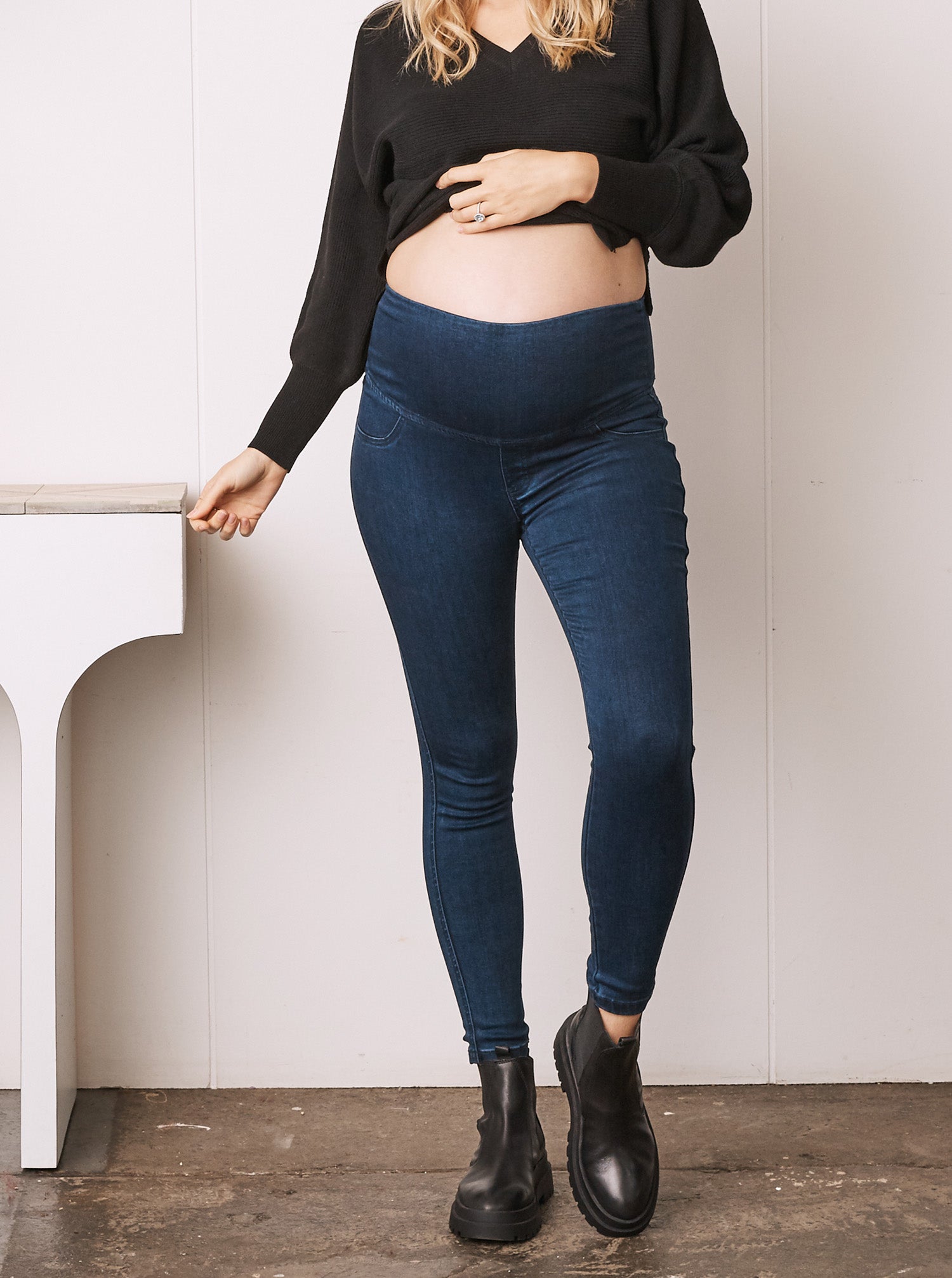 Maternity Over the Bump Denim Jeggings- Skinny Fit (6660896784478)