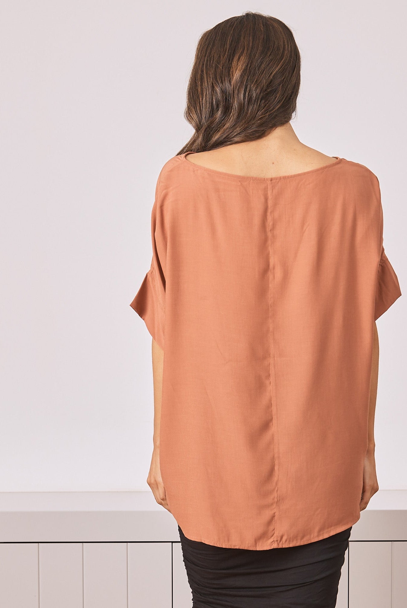 Copy of Maternity Relax Fit Short Sleeve Top - Rust (6714683129959) (6733182500958)