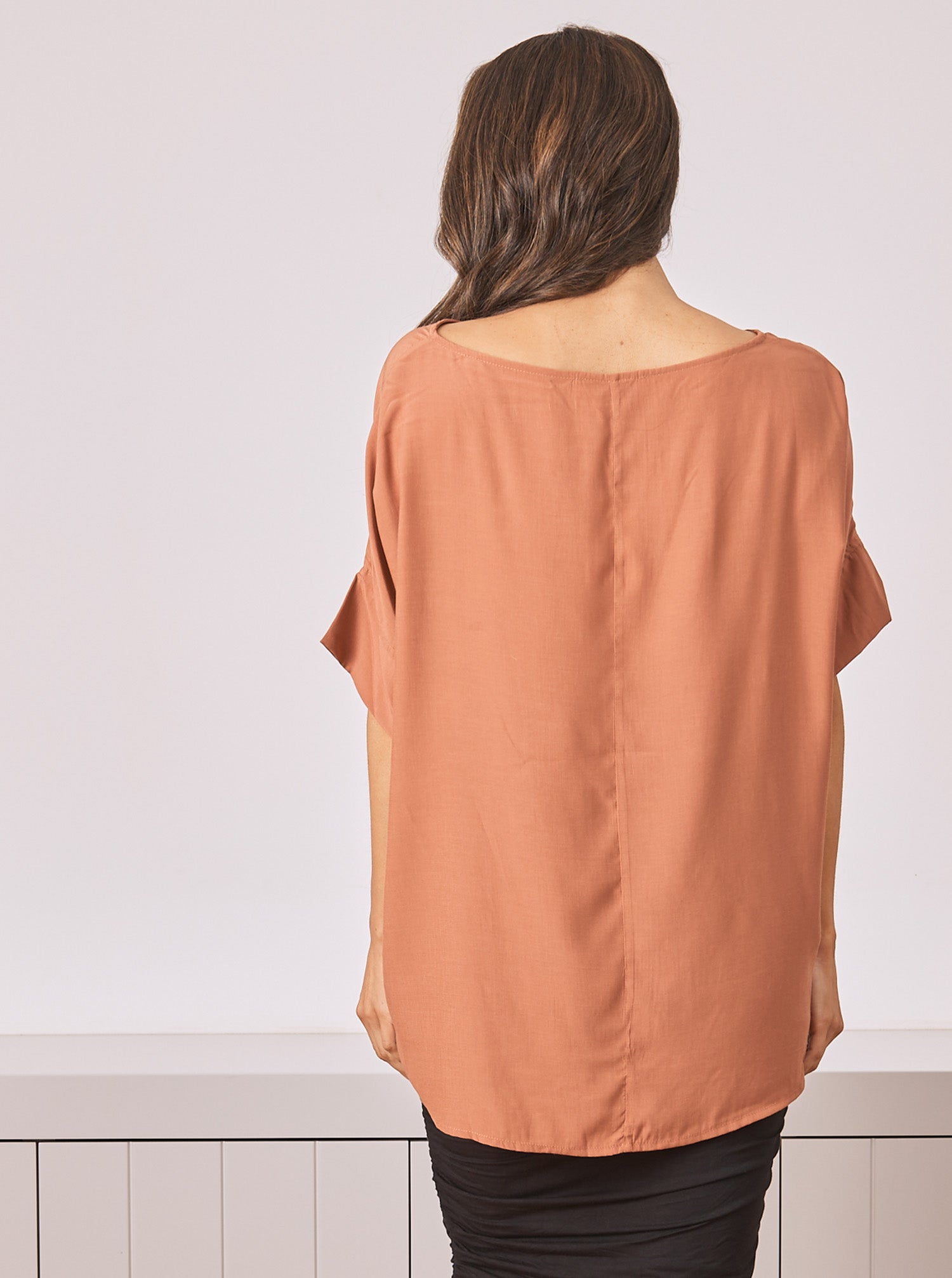 Copy of Maternity Relax Fit Short Sleeve Top - Rust (6714683129959) (6733182500958)