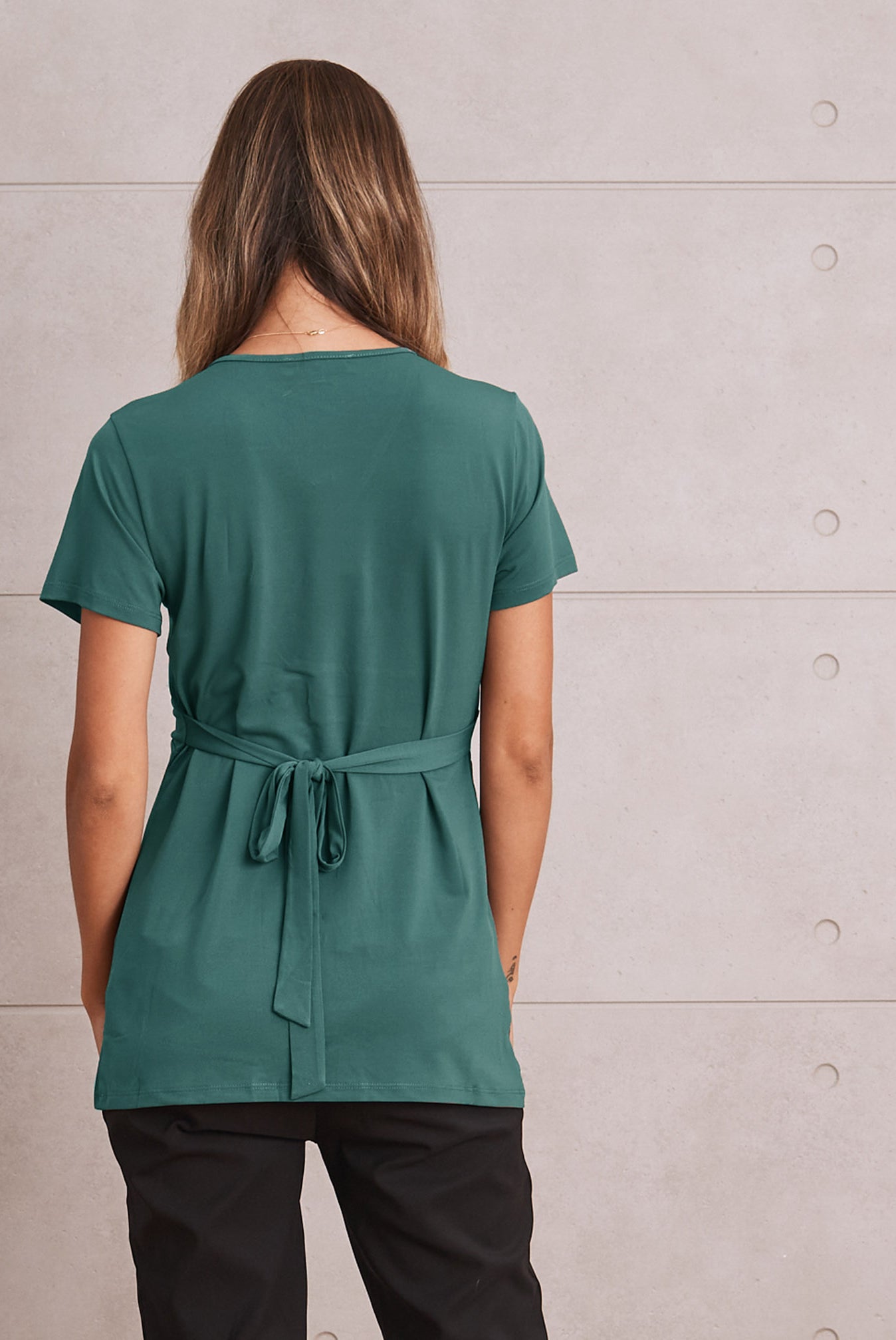 Bree Maternity Crossover Work Top - Teal - Angel Maternity USA