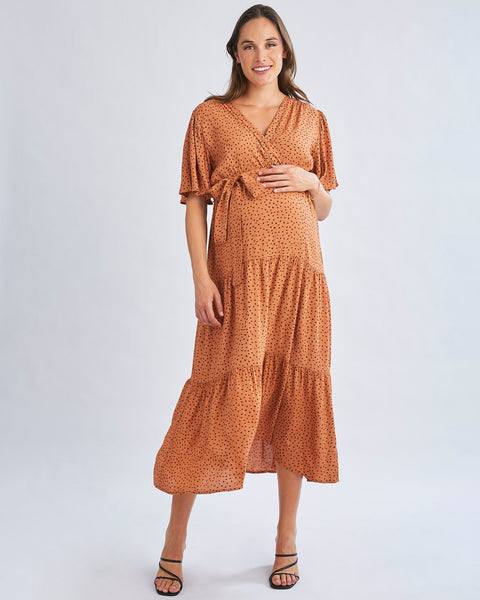 asos maternity orange pom pom dress ASOS Design Maternity Stripped Pom Pom Tassel Beach Caftan Size 4