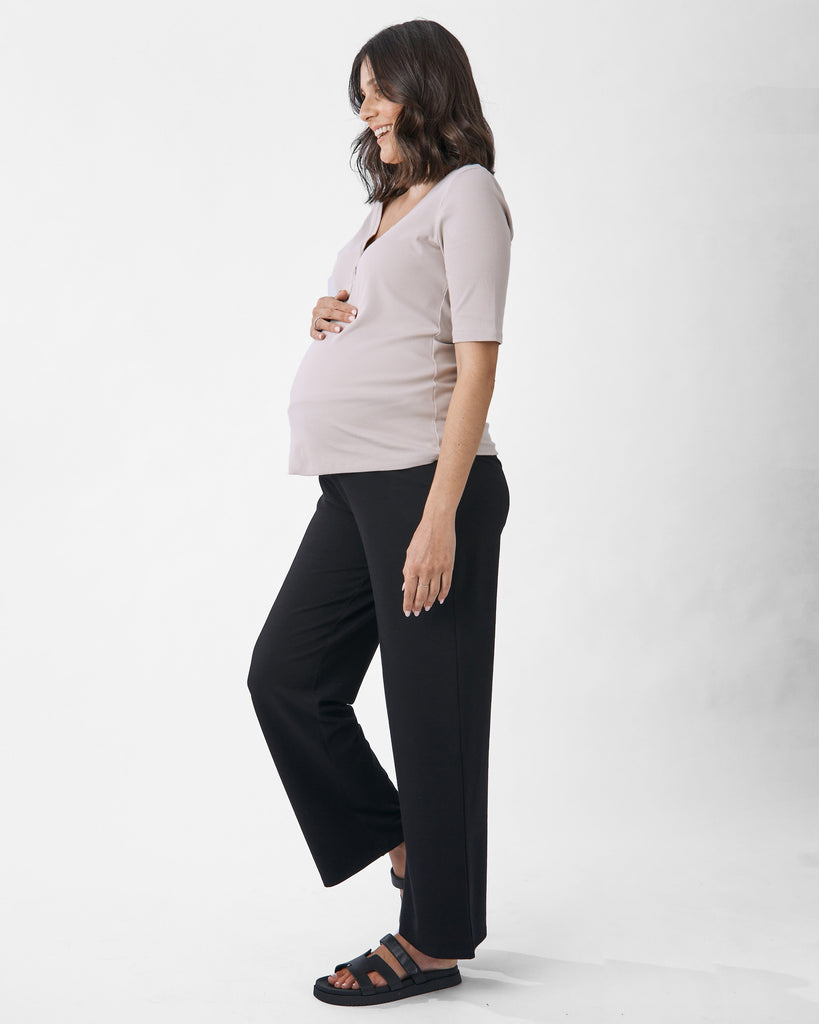 Side view:Our AngelMaternity top-Comfortable-Stylish-Flattering Fit-Soft Fabric-Casual Wear.