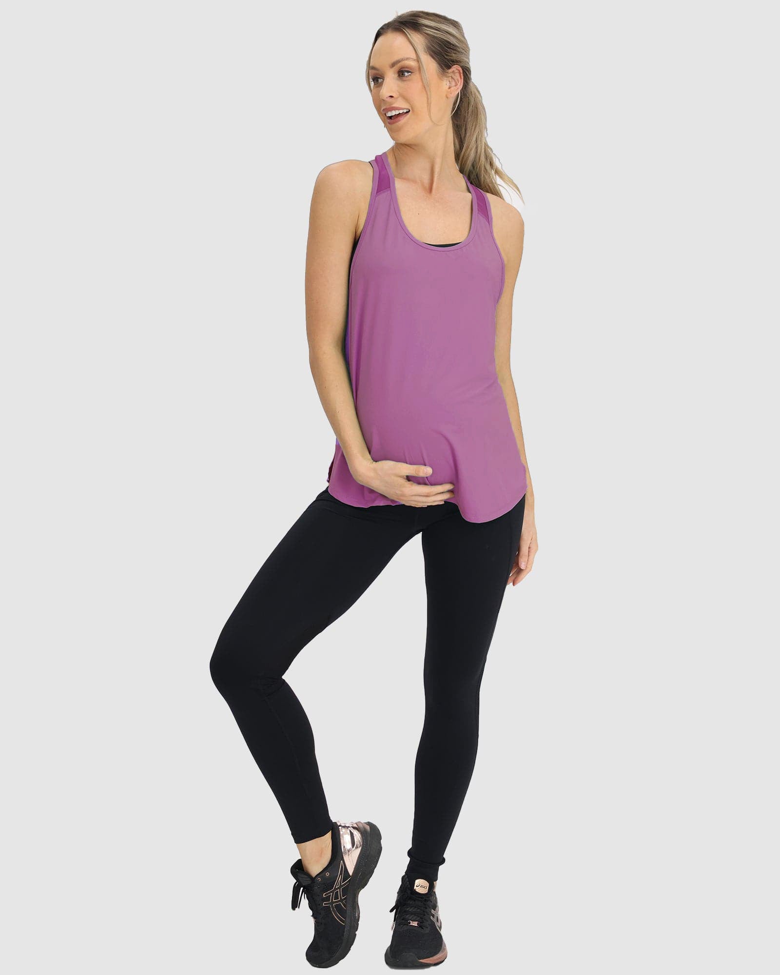 Maternity Activewear > Maternity Gym Tank Top in Purple – Angel Maternity  USA