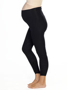 Side view - Maternity Foldable Waist Band Tight 7/8 Length Legging - Angel Maternity USA (4513773518942)
