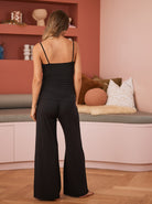 Debra Wide Leg Maternity Bamboo Pants in Black - Angel Maternity USA