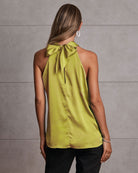 Gisele Halter Neck Maternity Evening Top - Citrine - Angel Maternity USA
