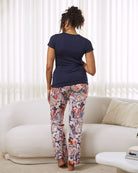 Back view - Maternity cross over nursing top navy