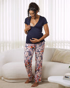 Back view - Maternity cross over nursing top navy