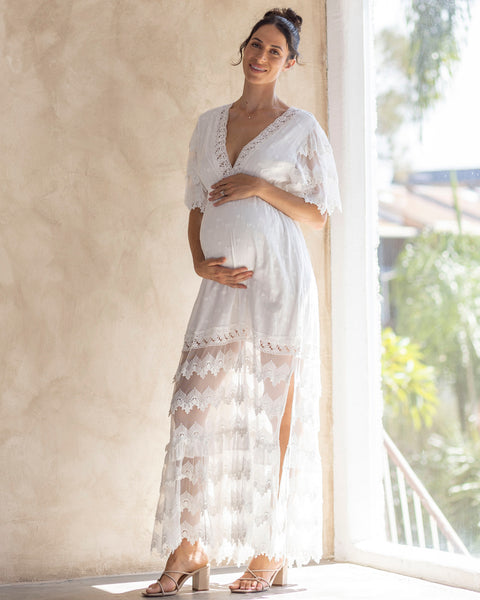 Angel Maternity Roxy Lace Baby Shower Dress