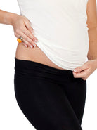 Front view - Maternity Foldable Waist Band Tight 7/8 Length Legging - Angel Maternity USA (4513773518942)