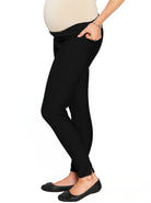 Maternity Deluxe Tummy Support Jegging -Denim Black - Angel Maternity USA (1302314844254)