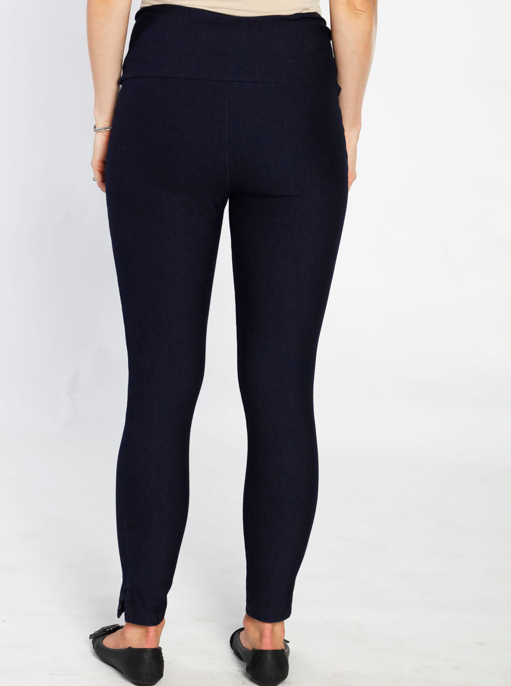Back view - Maternity Deluxe Tummy Support Jegging - Dark Denim - Angel Maternity USA (1302313467998)