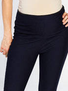 Front view - Maternity Deluxe Tummy Support Jegging - Dark Denim - Angel Maternity USA (1302313467998)