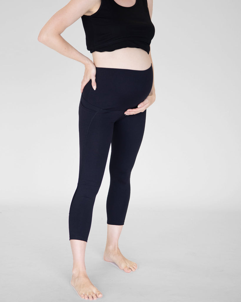 Main view - Maternity Workout Tight 3/4 Length Legging - Black (4761006735454)