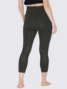 Back view - Maternity Workout 3/4 Length Legging - Khaki Green (6640783818846)