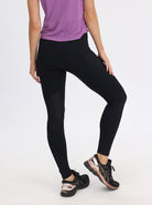 Back view - Full length Sports Legging - Black (6621384343646)