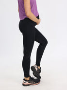 Side view - Full length Sports Legging - Black (6621384343646)